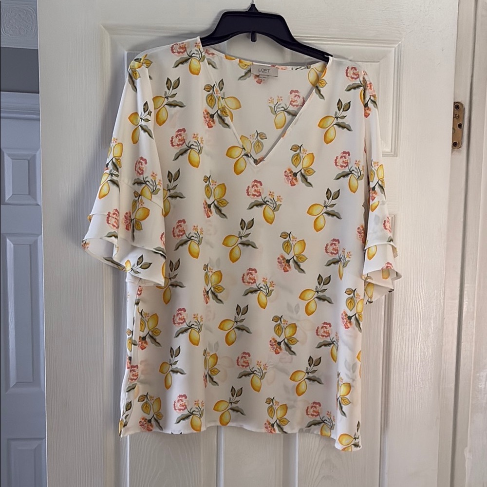 Loft Lemon Print Women's Top